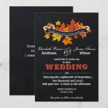Convite para Casamento outono Vintage Chalkboard
