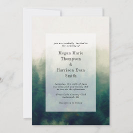 Convite para Casamento Painterly de Paisagem Flore