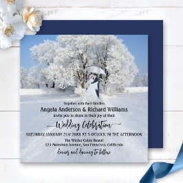 Convite para Casamento Painterly Winter Wonderland