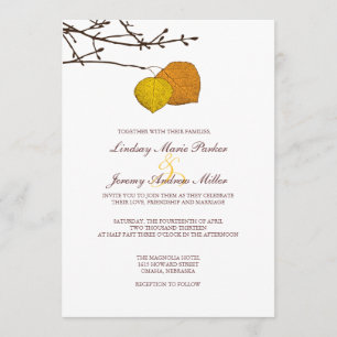 Convite Para Casamento Par De Aspen