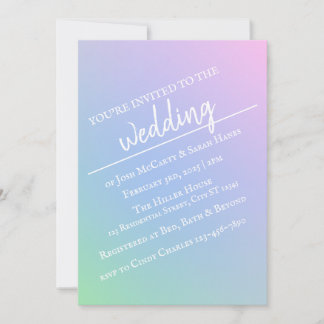 Convite para Casamento Pastel Rainbow
