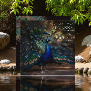 Convite para Casamento Peacock Elegante