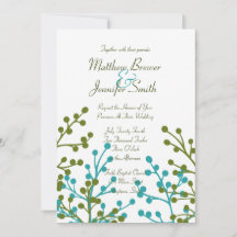 Convite para Casamento Personalizado Floral Verde