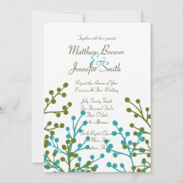 Convite para Casamento Personalizado Floral Verde 