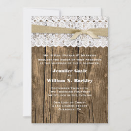 Convite para Casamento Personalizado Rustic Wood a