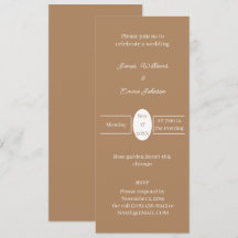 Convite para Casamento Personalizado Simples Brown