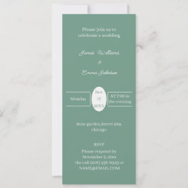 Convite para casamento personalizado verde simples