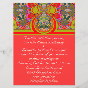 Convite para Casamento Personalizado Vermelho Eleg