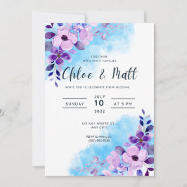 Convite para Casamento Personalizável Floral Elega