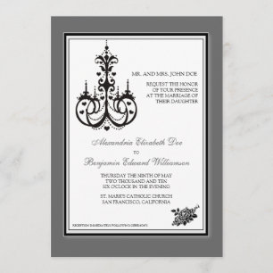 Convite para Casamento Platinum Chandelier 5x7