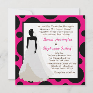 Convite para Casamento Pok-a-Dot Quente 5x5