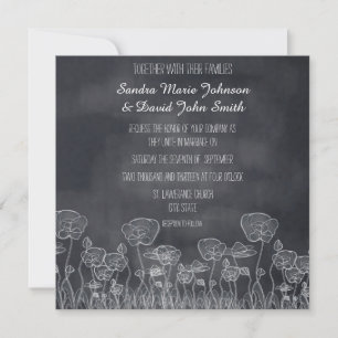 Convite para Casamento Poppy Chalkboard