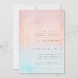 Convite para Casamento por Aquarela de Verão