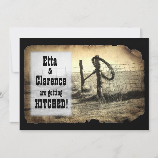 Convite para Casamento Poste de Hitching (Frente)