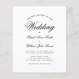 Convite para Casamento Preto e Branco de Orçamento