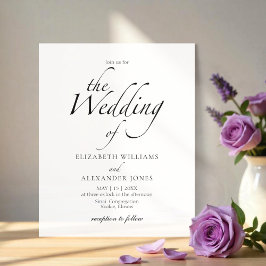 Convite para Casamento Preto e Branco de Script Mo