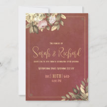 Convite para Casamento Preto e Dourado