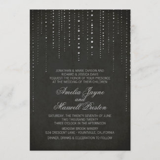Convite para Casamento Preto e Prateado