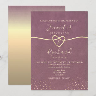 Convite para Casamento Puro de Mauve Elegante