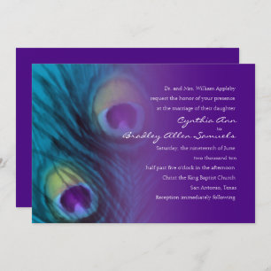 Convite para Casamento Purple de Peacock Fantasy