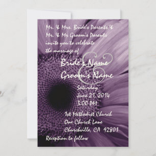 Convite para Casamento Purple Gerber Daisy