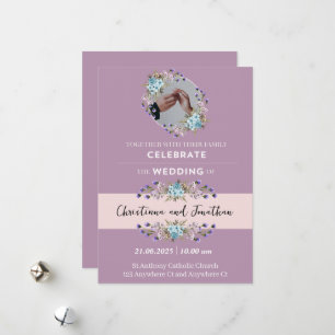 Convite para Casamento Purple Mauve