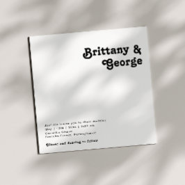 Convite para Casamento Quadrado de Letra Retroativ