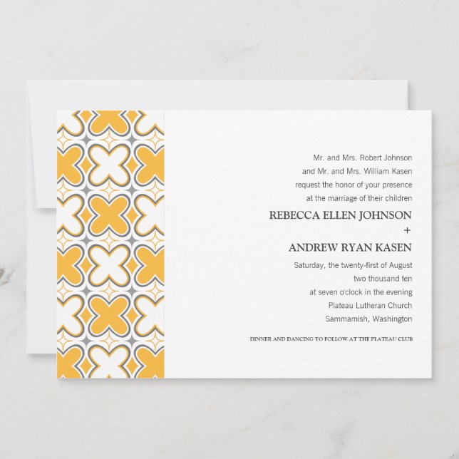 Convite para Casamento Quatrefoil (Frente)