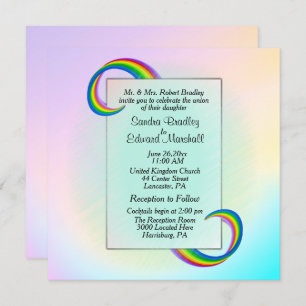 Convite para Casamento Rainbow Ribbon