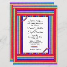 Convite para Casamento Rainbow Ribbon