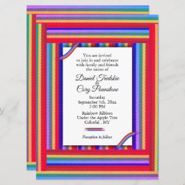 Convite para Casamento Rainbow Ribbon