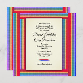 Convite para Casamento Rainbow Ribbon