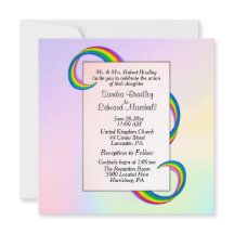 Convite para Casamento Rainbow Ribbon
