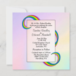 Convite para Casamento Rainbow Ribbon