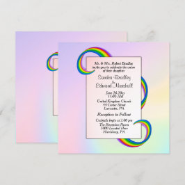 Convite para Casamento Rainbow Ribbon