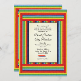 Convite para Casamento Rainbow Ribbon