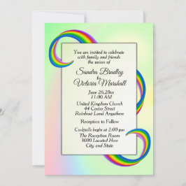 Convite para Casamento Rainbow Ribbon