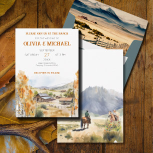 Convite para Casamento Ranch Ocidental