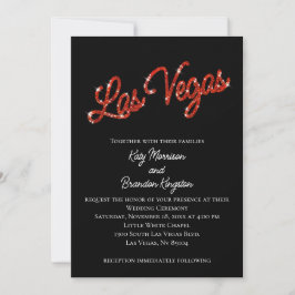 Convite para Casamento Red Las Vegas Sparkles
