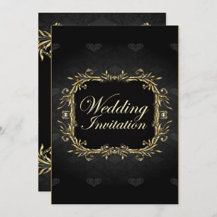Convite para Casamento Regal Dourado Elegante