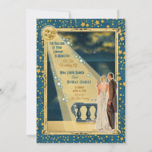 Convite para Casamento Romance à Lua 2 - Loira