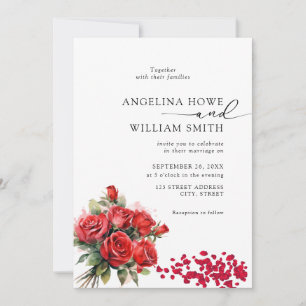 Convite para Casamento Romântico Floral Elegante