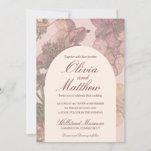Convite para Casamento Romântico Hydrangea Waterco