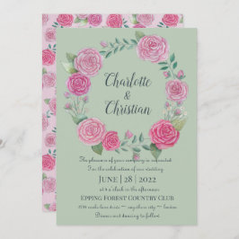 convite para casamento rosa