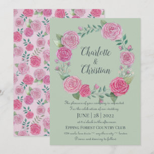 convite para casamento rosa