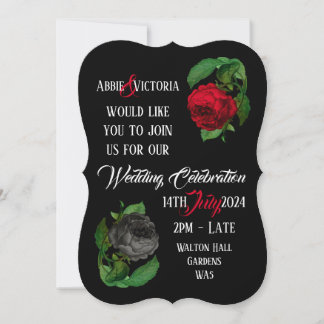 Convite para Casamento Rosa Negro