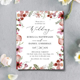 Convite para Casamento Rosa Russo Moderno de Orçam