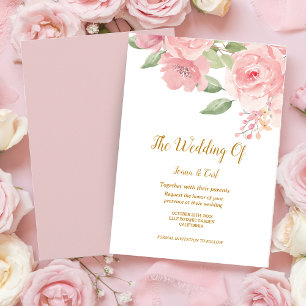 Convite para Casamento rosa Watercolor