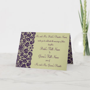 Convite para Casamento Roxo Damask