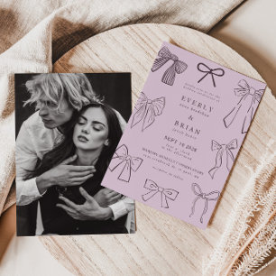 Convite para Casamento Roxo de Arcos Coquette